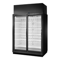 True TRM2M-YN-BLK-WHT-1BLKLL-4 66 3/8" Black Refrigerated Glass Door Merchandiser with LED Lighting - Right Unit