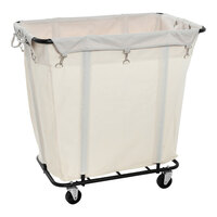 Household Essentials Natural Canvas Commercial Laundry Cart with Black Steel Frame HH6047-1