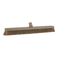 Vikan 319566 24 7/16" Brown Heavy-Duty Push Broom Head with Soft / Stiff Bristles