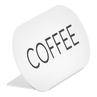 Cal-Mil Juno 4 1/2" x 1 1/2" x 2" White Metal "Coffee" Sign