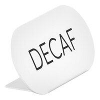 Cal-Mil Juno 4 1/2" x 1 1/2" x 2" White Metal "Decaf" Sign