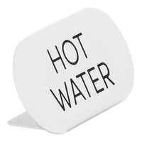 Cal-Mil Juno 4 1/2" x 1 1/2" x 2" White Metal "Hot Water" Sign