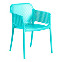 Lancaster Table & Seating Rio Coastal Blue Resin Arm Chair