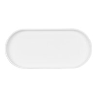 Cal-Mil Hudson 13" x 6" White Oval Low Rim Melamine Platter