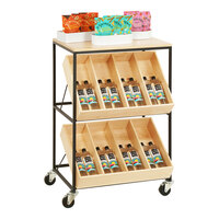 Cal-Mil Blonde 28" x 20" x 40" 3-Tier Maple Adjustable Merchandising Cart