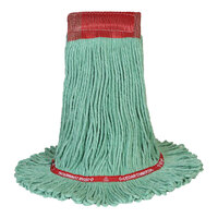 O-Cedar Commercial 97493 24 oz. Large Green Rayon / Synthetic Blend Looped End Shrinkless Mop Head with 5" Band - 12/Case