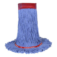 O-Cedar Commercial 97292 20 oz. Medium Blue Rayon / Synthetic Blend Looped End Shrinkless Mop Head with 5" Band - 12/Case