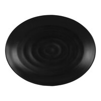 Cal-Mil Hand Thrown 16" x 12" Black Oval Melamine Platter