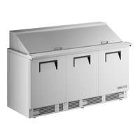 True TFP-72-30M 72 1/8" 3 Door Mega Top Refrigerated Sandwich Prep Table