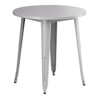 Lancaster Table & Seating Alloy Series 30" Round Nickel Gray Standard Height Outdoor Table