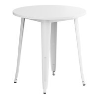 Lancaster Table & Seating Alloy Series 30" Round Pearl White Standard Height Outdoor Table