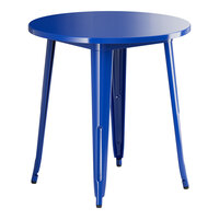 Lancaster Table & Seating Alloy Series 30" Round Blue Quartz Standard Height Outdoor Table