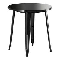 Lancaster Table & Seating Alloy Series 30" Round Onyx Black Standard Height Outdoor Table