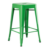 Lancaster Table & Seating Alloy Series Jade Green Outdoor Backless Counter Height Stool