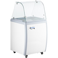 Avantco ADC-4-HC 26" Customizable Vinyl Ice Cream Dipping Cabinet with Curved Sneeze Guard