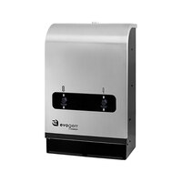 Hospeco Evogen EVNT4 Series EVNT4-SB Mini Black / Stainless Steel Surface-Mounted No-Touch No Coin Sanitary Napkin / Tampon Dispenser