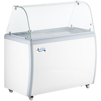 Avantco ADC-8C-HC 49" Customizable Vinyl Ice Cream Dipping Cabinet with Curved Sneeze Guard