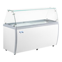 Avantco ADC-12F-HC 71" Customizable Vinyl Ice Cream Dipping Cabinet with Flat Sneeze Guard