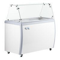 Avantco ADC-GEL-9F 49" Customizable Vinyl Nine Pan Gelato Dipping Cabinet with Flat Sneeze Guard and Pans
