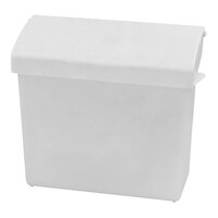 Hospeco HS-6140WP White Plastic Surface-Mounted Sanitary Napkin Receptacle with Removable Rigid Plastic Liner