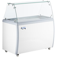 Avantco ADC-8F-HC 49" Customizable Vinyl Ice Cream Dipping Cabinet with Flat Sneeze Guard