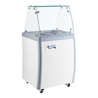 Avantco ADC-GEL-4F 26" Customizable Vinyl Four Pan Gelato Dipping Cabinet with Flat Sneeze Guard and Pans