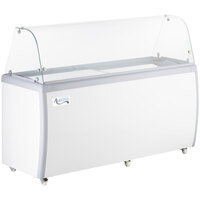 Avantco ADC-12C-HC 71" Custom Vinyl Ice Cream Dipping Cabinet with Curved Sneeze Guard