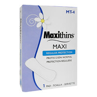 Hospeco Maxithins Maxi #4 Menstrual Pad for Feminine Hygiene Dispensers - Regular - 100/Case