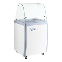 Avantco ADC-GEL-4C 26" Customizable Vinyl Four Pan Gelato Dipping Cabinet with Curved Sneeze Guard and Pans