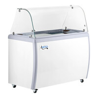 Avantco ADC-GEL-9C 49" Customizable Vinyl Nine Pan Gelato Dipping Cabinet with Curved Sneeze Guard and Pans