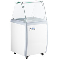 Avantco ADC-4F-HC 26" Customizable Vinyl Ice Cream Dipping Cabinet with Flat Sneeze Guard