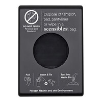 Hospeco Scensibles SDBL Black ABS Surface-Mounted Sanitary Disposal Bag Dispenser