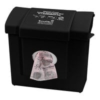 Hospeco Scensibles CDB Black Plastic Surface-Mounted Dual Access Sanitary Napkin Receptacle and Disposal Bag Dispenser