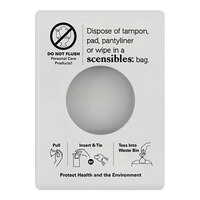 Hospeco Scensibles SDW White ABS Surface-Mounted Sanitary Disposal Bag Dispenser