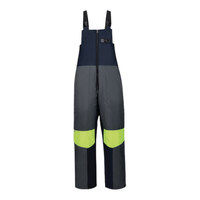 Ergodyne N-Ferno 6477 Navy / Hi-Vis Yellow Insulated Freezer Bib Overalls with Reflective Accents 41264 - Large