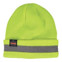 Ergodyne N-Ferno 6803 Hi-Vis Lime Cuffed Reflective Rib Knit Winter Hat 16864