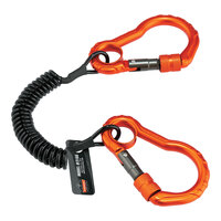 Ergodyne Squids 3166 2 lb. Coiled Tool Lanyard with Dual Carabiners 19162