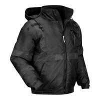 Ergodyne GloWear 8377EV Black Enhanced Visibility Reflective Winter Bomber Jacket 25647 - 3X