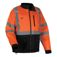 Ergodyne GloWear 8351 Type R Class 3 Hi-Vis Orange Water-Resistant Windbreaker Jacket with Black Front Panel