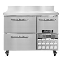 Continental Refrigerator FA43NBS-D 43" Extra-Deep Worktop Freezer with Backsplash, 2 Drawers, and 1 Half Door - 12 Cu. Ft.