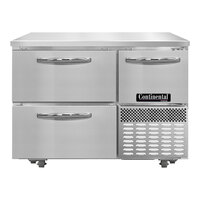 Continental Refrigerator FA43N-U-D 43" Low Profile Front Breathing Undercounter Freezer with 2 Drawers and 1 Half Door - 12 Cu. Ft.