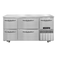 Continental Refrigerator FA60N-U-D 60" Low Profile Front Breathing Undercounter Freezer with 4 Drawers and 1 Half Door - 19 Cu. Ft.