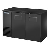 True TBB24-48-2S-Z1-BST-B-1 48 1/8" Black Solid Door Back Bar Refrigerator with Black Sub Top and LED Lighting