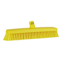 Vikan 31756 16 1/2" Yellow Heavy-Duty Push Broom Head with Soft / Stiff Bristles