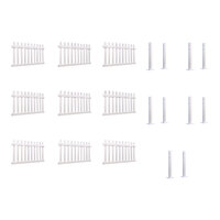 Mod-Fence Mod-Picket 54' White Picket Fence Starter Kit with 9 Fence Panels and 10 Post Connectors