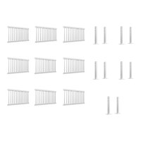 Mod-Fence Mod-Traditional 54' White Traditional Fence Starter Kit with 9 Fence Panels and 10 Post Connectors