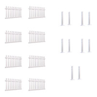 Mod-Fence Mod-Picket 48' White Picket Fence Starter Kit with 8 Fence Panels and 10 Post Connectors