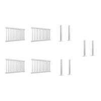 Mod-Fence Mod-Traditional 24' White Traditional Fence Starter Kit with 4 Fence Panels and 6 Post Connectors