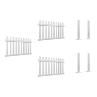 Mod-Fence Mod-Picket 18' White Picket Fence Starter Kit with 3 Fence Panels and 4 Post Connectors