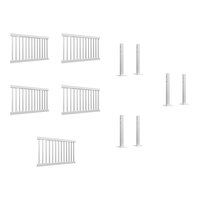 Mod-Fence Mod-Traditional 30' White Traditional Fence Starter Kit with 5 Fence Panels and 6 Post Connectors